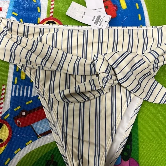 Abercrombie & Fitch high waisted striped bikini bottom NWT - Picture 2 of 3